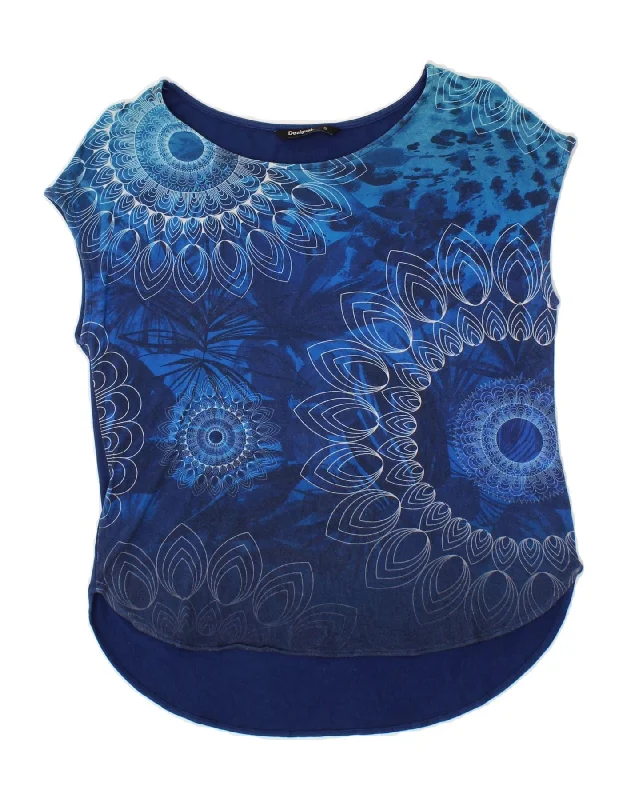 DESIGUAL Womens Abstract Pattern Graphic T-Shirt Top UK 10 Small Blue-- Chenille Fabric Brocade Fabric Lace Fabric DESIGUAL Womens Abstract Pattern Graphic T-Shirt Top UK 10 Small Blue-- Chenille Fabric Brocade Fabric Lace Fabric