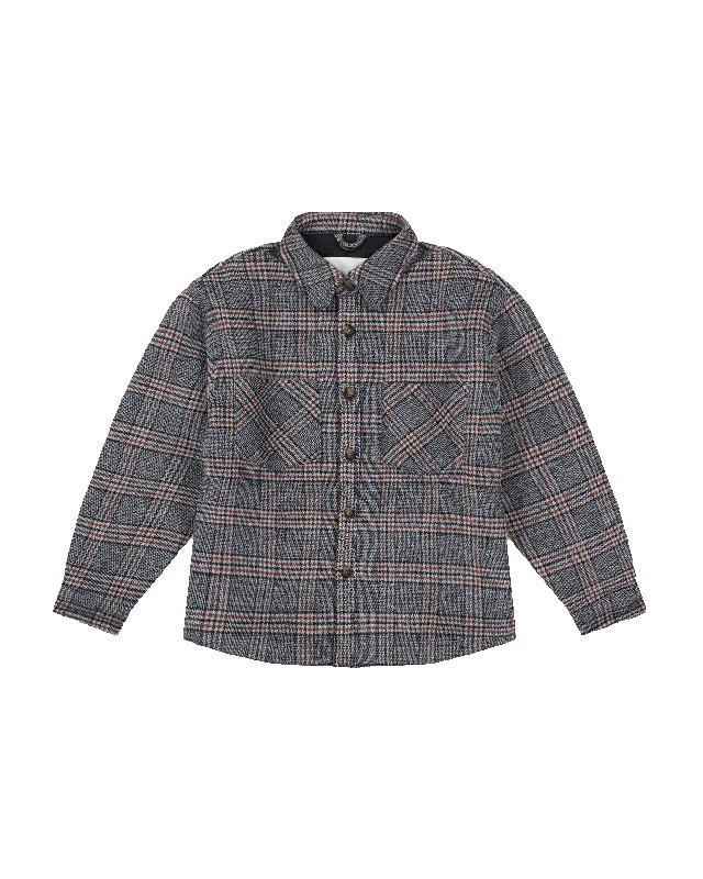 PLAID OVERSHIRT - PEAT-- Cashmere Blend Cotton Blend Poly Blend