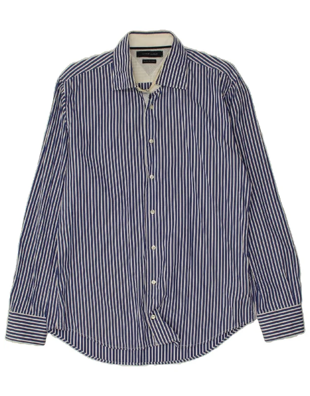 TOMMY HILFIGER Mens Shirt Large Blue Striped Cotton-- Oversized T-Shirt Spandex breathable TOMMY HILFIGER Mens Shirt Large Blue Striped Cotton-- Oversized T-Shirt Spandex breathable