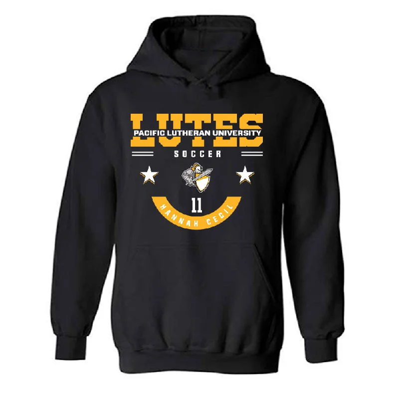 PLU - NCAA Women's Soccer : Hannah Cecil - Hooded Sweatshirt Classic Fashion Shersey Hoodie with Hem Contrast Bold Stylish