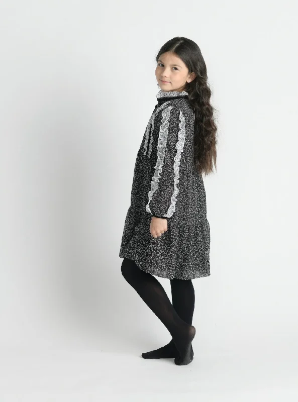 Black and White Crepe Dress FW2182 Tunics Mesh breathable