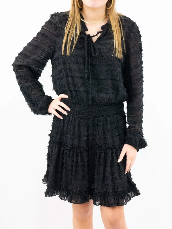 Smocked Waist Long Sleeve Black Dress Tunics Review highly