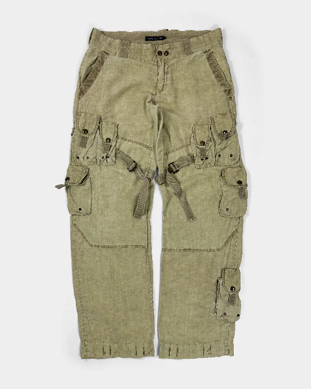 Ralph Lauren Silk + Linen Cargo Pants 1990's Stylish Casual Pants