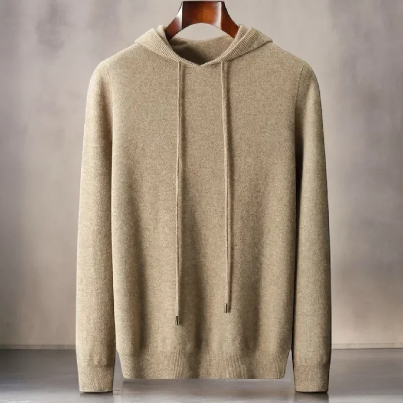 Valence Merino Wool Hoodie Hoodie with Contrast Stitching Detailed Premium