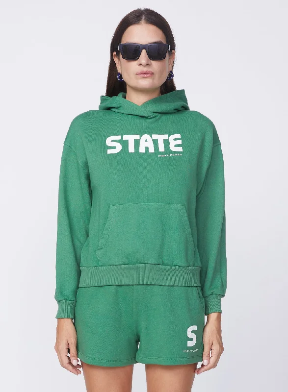 STATESIDE FRENCH TERRY GRAPHIC HOODIE Hoodie with Side Slits Relaxed Casual