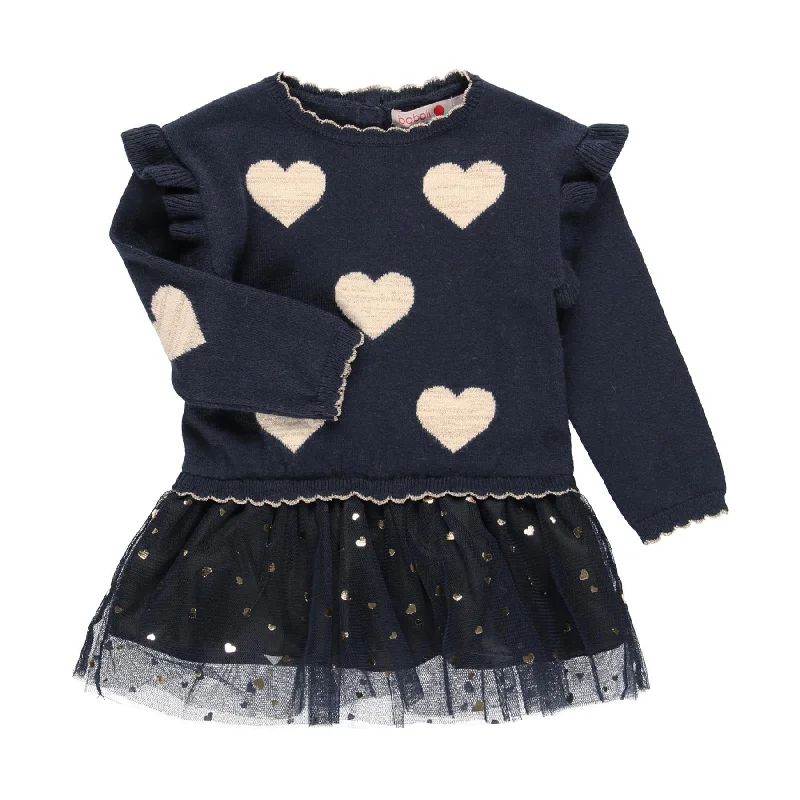 Heart Knit Dress 701109 Off-the-shoulder Chic Trendy