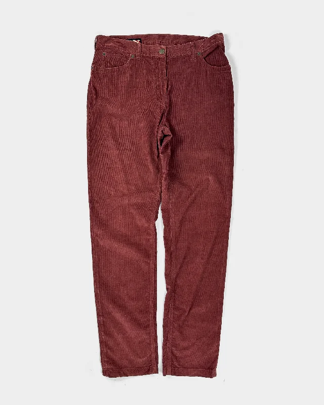 Jean Paul Gaultier Jeans Burgundy Velour Pants 1990's Cozy Maternity Pants