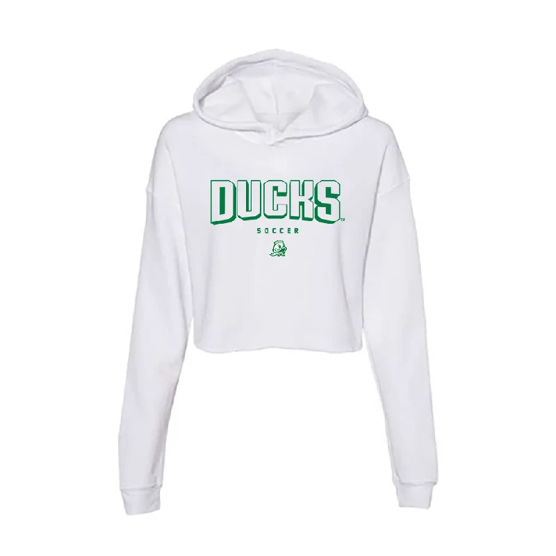 Oregon - NCAA Women's Soccer : Carly Ann Cormack - Women's Crop Fleece Hoodie Hoodie with Zipper Placket Modern Functional