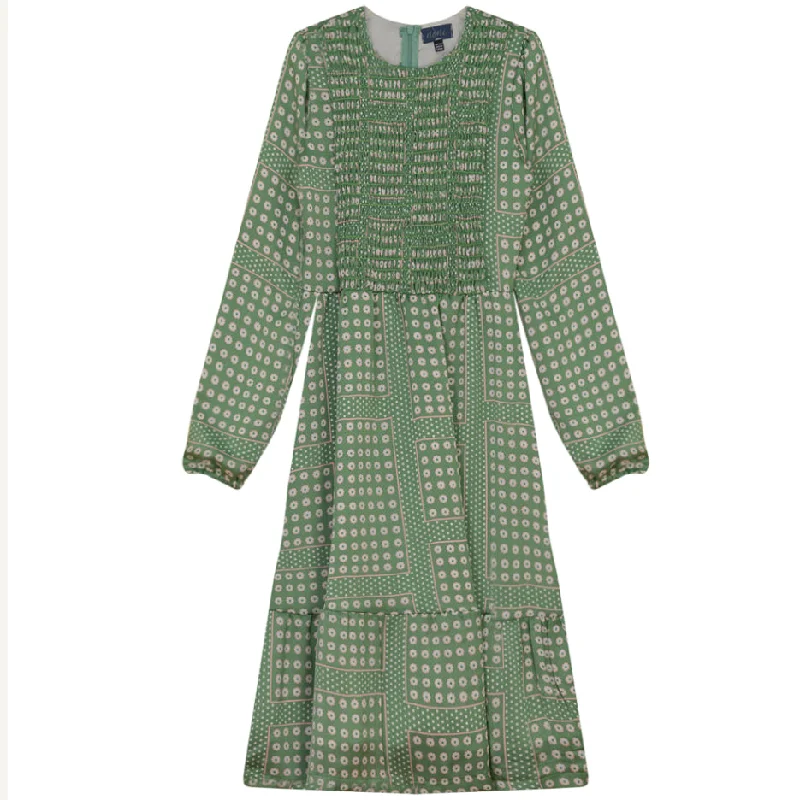 Bright Floral Dress DS2YT3061D Boatneck Modish Everyday