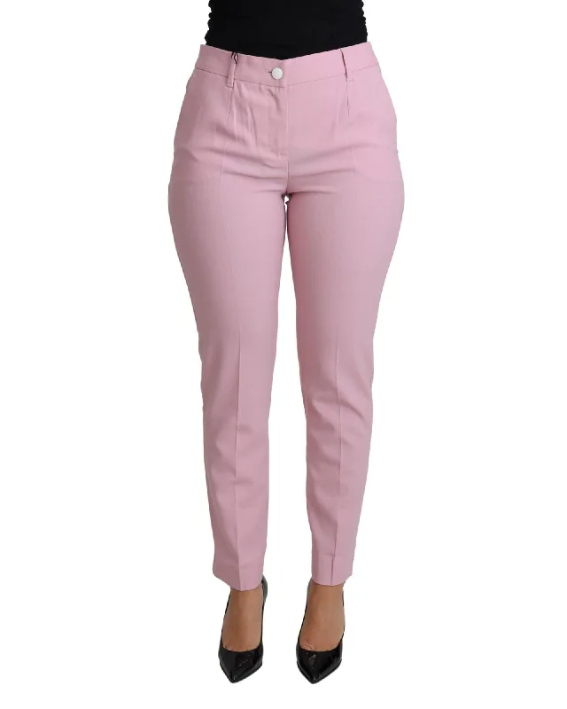 Dolce & Gabbana  Women's Slim Fit Pants - Pink Wide-Legged Palazzos