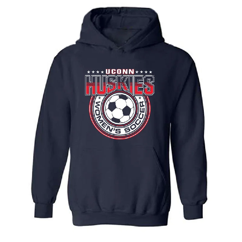 UConn - NCAA Women's Soccer : Kaitlyn Mahoney Hooded Sweatshirt Hoodie with Raw Hem Edgy Unfinished