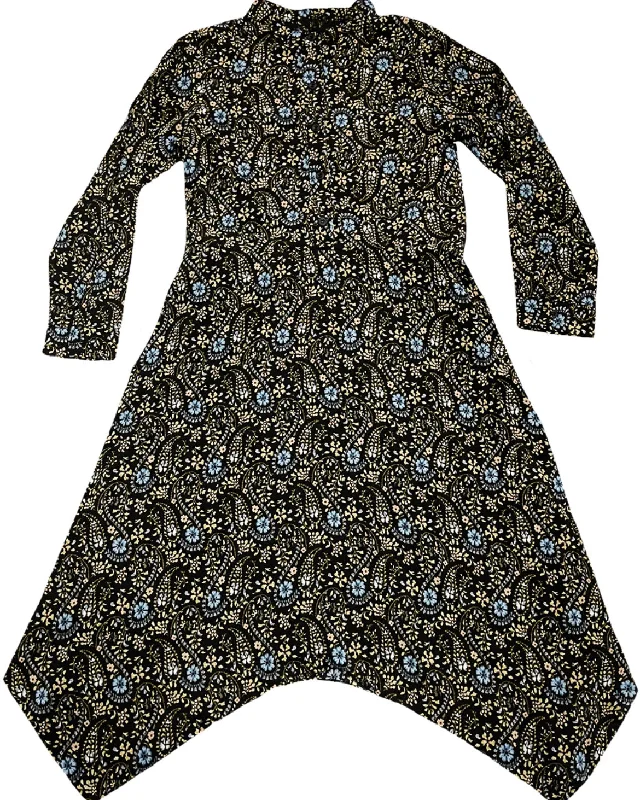 Paisley Print Dress D-1427 Cowl Neckline Elegant