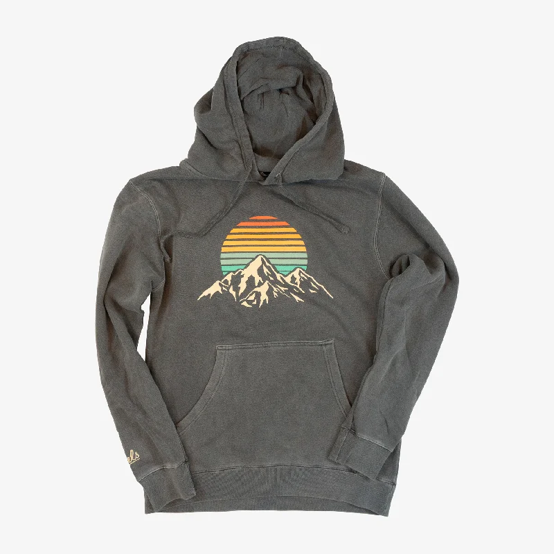 Retro Mountains Hoodie Hoodie with Rolled Sleeves Casual Relaxed