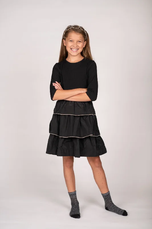 Mixed Fabric Dress TLR2112-A Tunics Yoga stretchy