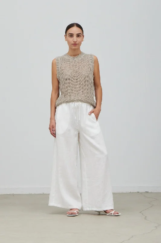 White Linen Pants Comfortable Fleece Pants