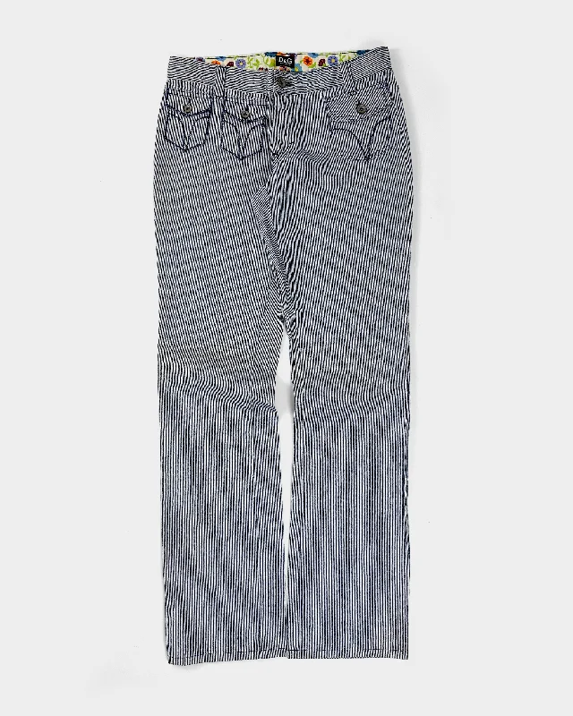 Dolce & Gabbana 5-Pocket Stripes Pants 1990's Casual Plaid Pants