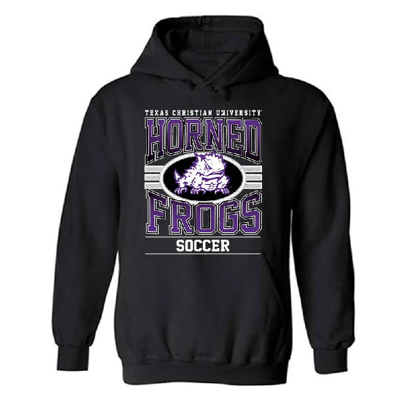 TCU - NCAA Women's Soccer : Evie Baker - Classic Fashion Shersey Hooded Sweatshirt Hoodie with Hem Embroidery Detailed Premium
