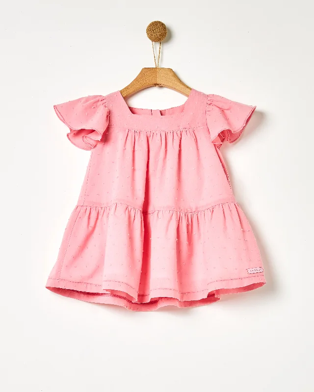 Parfait Pink Dress Cowl Neckline Elegant