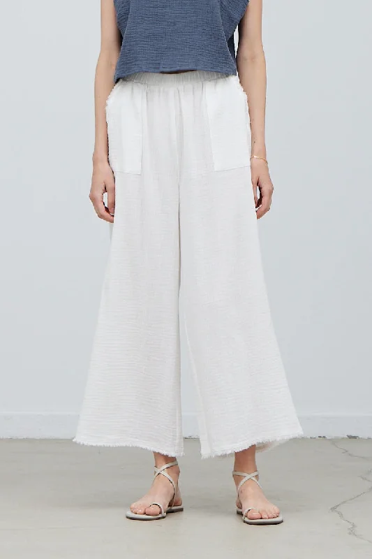 White Gauze Pants Casual Wide Pants