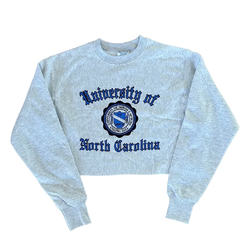 UNC Vintage Crewneck Cropped Sweatshirt - Reverse Weave with Seal Hoodie with Elastic Waist Stretchable Comfortable UNC Vintage Crewneck Cropped Sweatshirt - Reverse Weave with Seal Hoodie with Elastic Waist Stretchable Comfortable