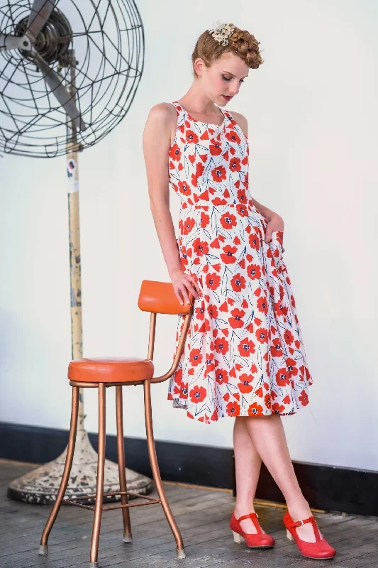 Chita Red & Cream Floral Dress Tunics Timeless classic