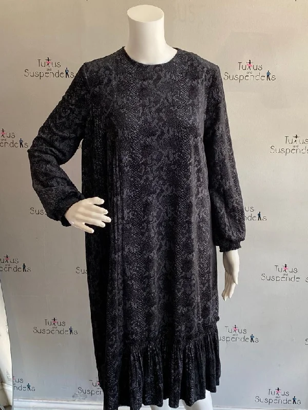 Grey Snakeskin Dress FW2154-A Tunics Silk luxurious