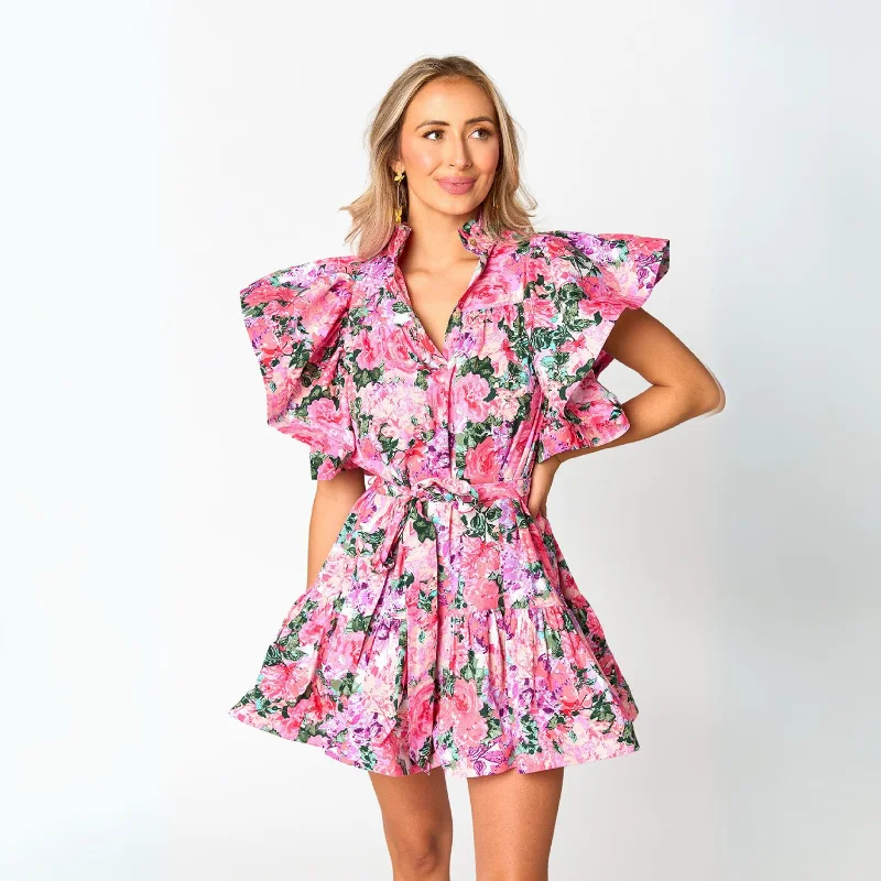 ABBEY BELTED MINI DRESS - ROYALTY- BUDDYLOVE Classic Casual Mini Dress