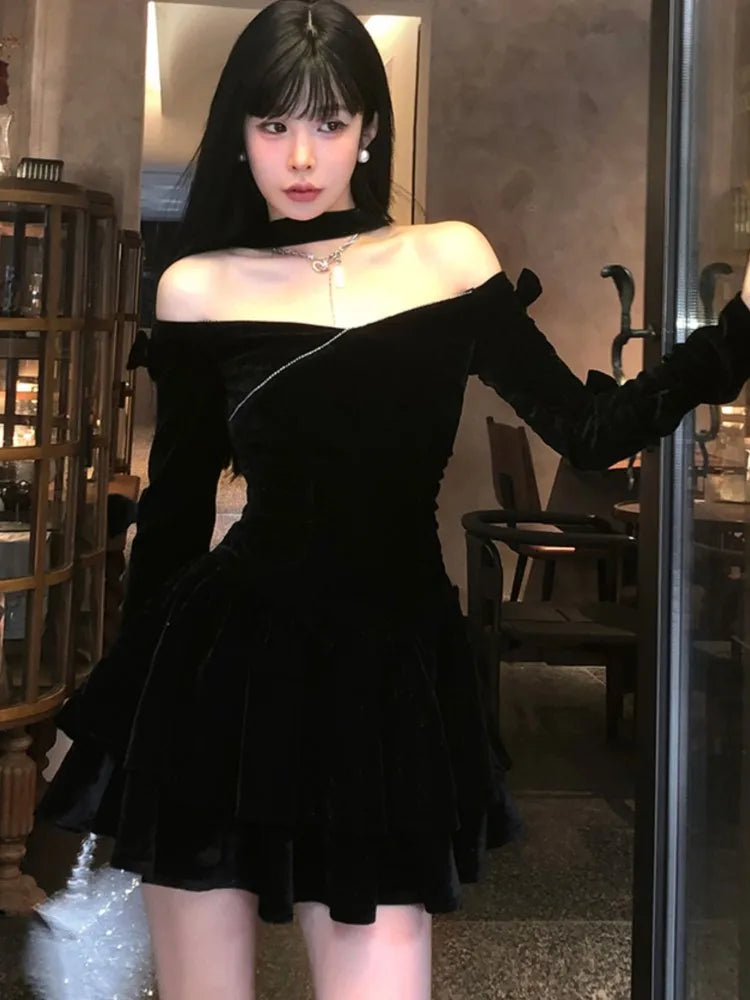Wjczt Spring Autumn Mini Dress Women Off Shoulder Slim A-Line Velvet Dresses Luxury Elegant Birthday Party Christmas y2k Vestidos Chic Bohemian Mini Dress Wjczt Spring Autumn Mini Dress Women Off Shoulder Slim A-Line Velvet Dresses Luxury Elegant Birthday Party Christmas y2k Vestidos Chic Bohemian Mini Dress