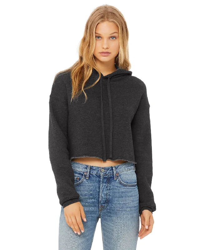 Bella + Canvas B7502 Ladies' Cropped Fleece Hoodie Hoodie with V-Neck Classic Versatile