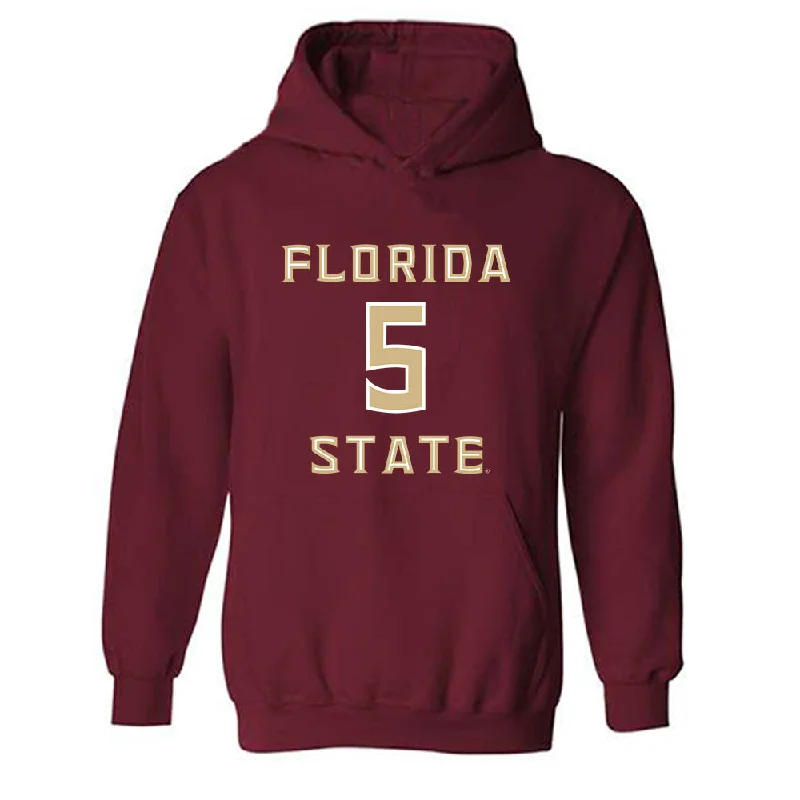 FSU - NCAA Women's Soccer : Giana Riley - Replica Shersey Hooded Sweatshirt Hoodie with Half-Zip Sporty Casual
