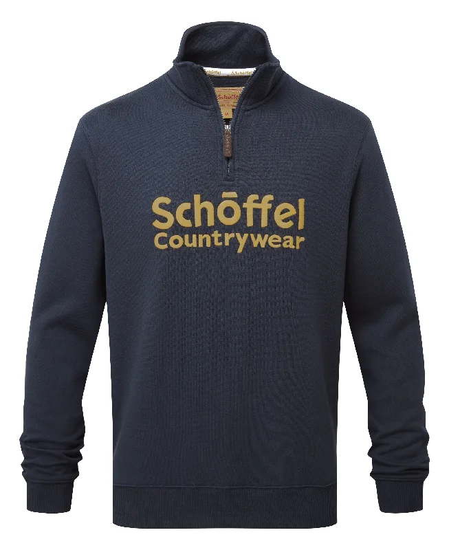 Bude Sweatshirt - Navy Hoodie with Fur Luxurious Winter