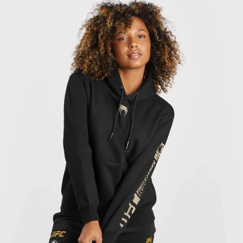 Venum UFC Adrenaline Authentic Fight Week Women's Hoodie Black Hoodie with Neon Bright Vibrant