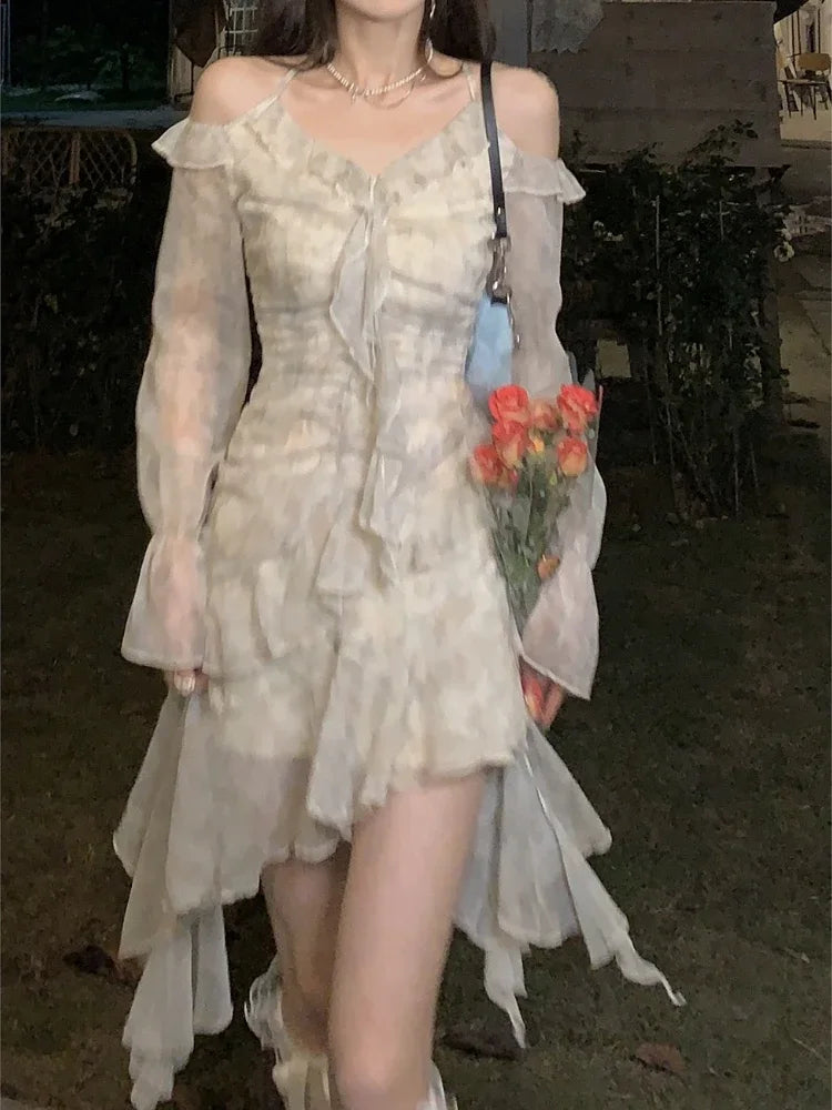 Wjczt 2024 Summer Long Sleeve Floral Fairy Dress Woman Beach Elegant Party Mini Dresses Casual Vintage One Piece Dress Korean Fashion Classic Casual Mini Dress Wjczt 2024 Summer Long Sleeve Floral Fairy Dress Woman Beach Elegant Party Mini Dresses Casual Vintage One Piece Dress Korean Fashion Classic Casual Mini Dress