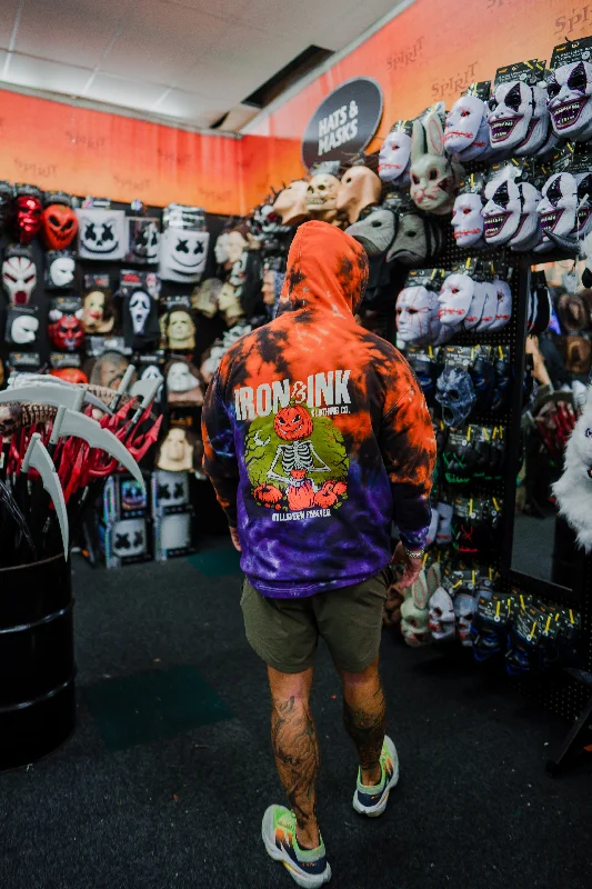 Custom Halloween tie dye hoodie Hoodie with Zipper Versatile Modern