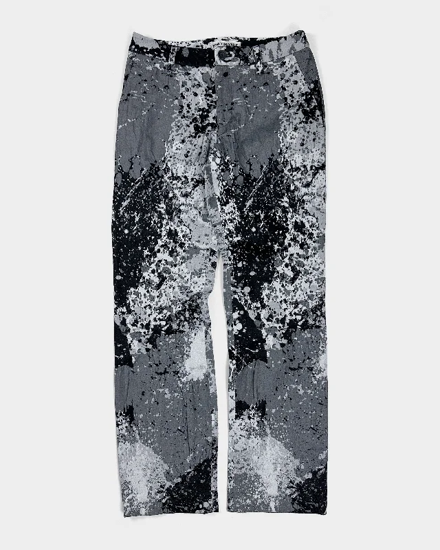 Issey Miyake Grey Shadow Print Pants 2000's Stylish Elastic Waist Pants