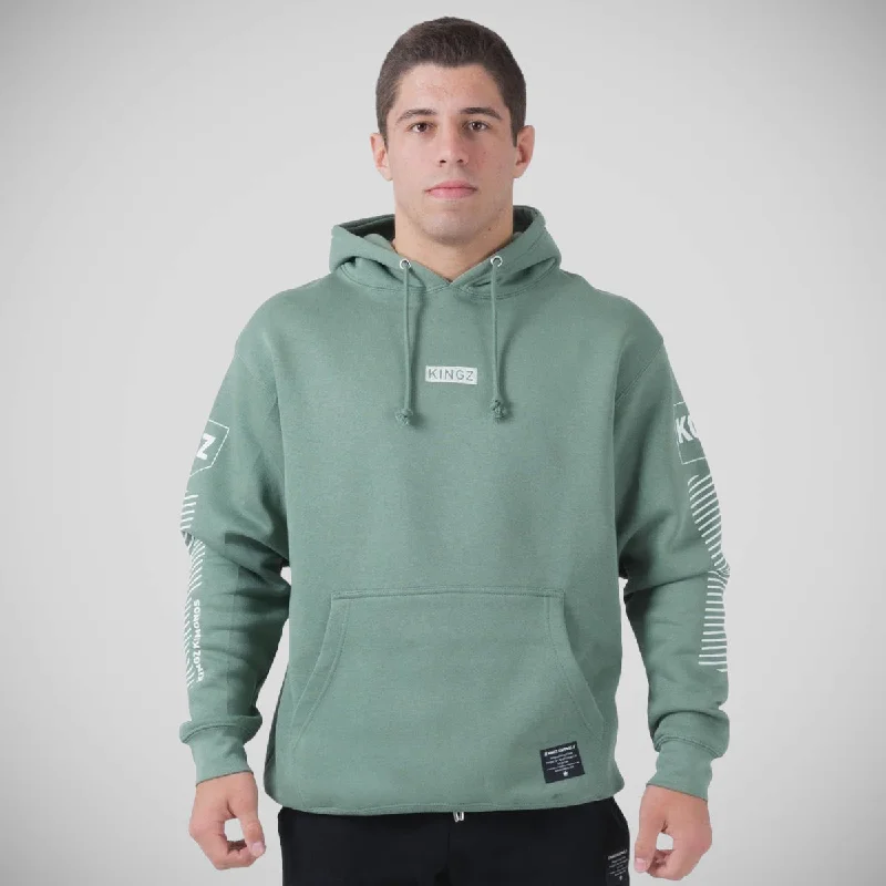 Kingz Slant Bar Hoodie Sage Hoodie with Rhinestones Sparkly Elegant