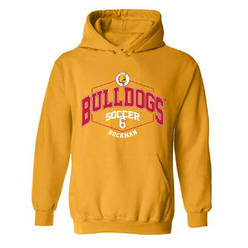 Ferris State - NCAA Women's Soccer : Haley Buckman - Hooded Sweatshirt Hoodie with Rolled Sleeves Casual Relaxed Ferris State - NCAA Women's Soccer : Haley Buckman - Hooded Sweatshirt Hoodie with Rolled Sleeves Casual Relaxed
