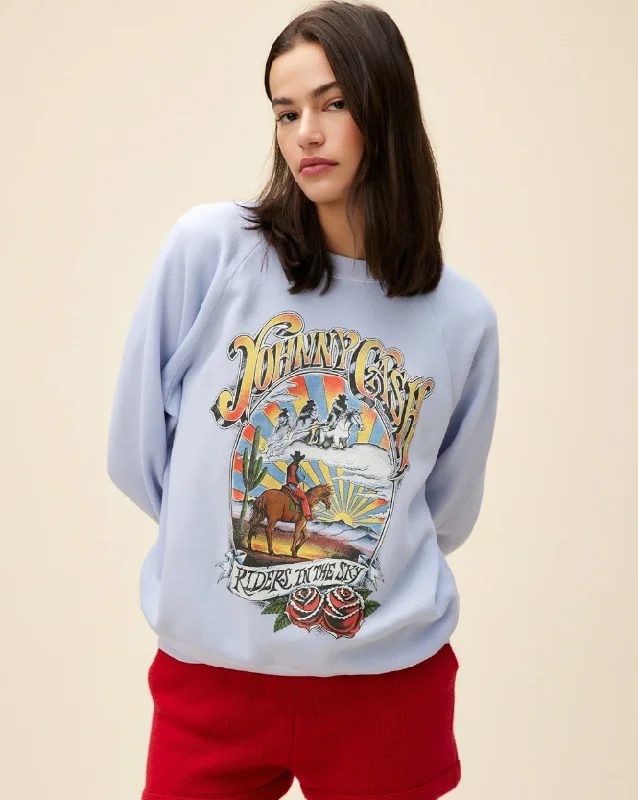 Johnny Cash Ghost Riders Vintage Sweatshirt Hoodie with Hem Patch Decorative Personalized