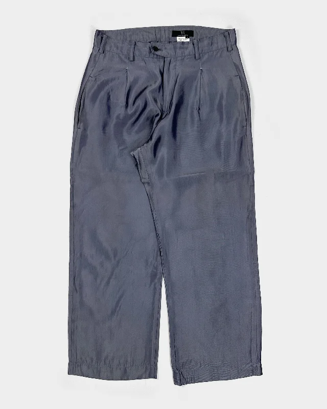 Yohji Yamamoto (Y's) Silver Fluid Pants 2000's Cozy Fitted Pants