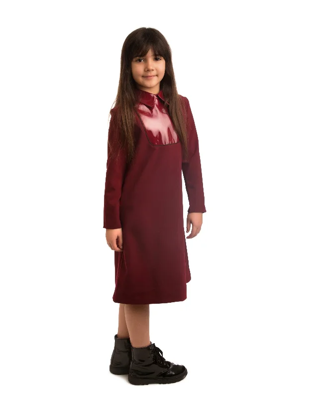Maroon Collared Dress SNK3230A Tunics Party sparkling