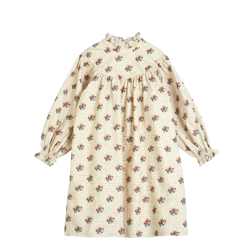 Kaya Dress-Cream Flower Tunics Running lightweight