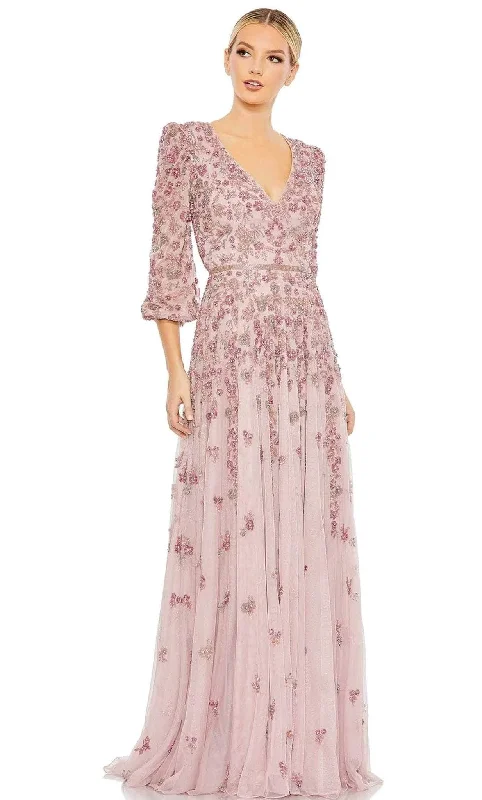 Mac Duggal 5497 - 3D Florals Long Dress Tunics Long Elegant