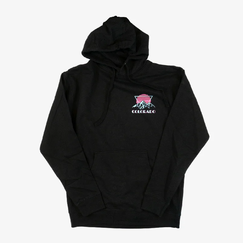 90's Colorado Retro Mountain Hoodie Hoodie with Elastic Cuffs Stretchable Comfortable