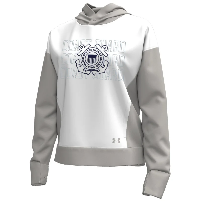 Coast Guard Under Armour Womens SP24 Gameday Tech Terry Hoodie Sweatshirt Hoodie with Oversized Fit Loose Comfortable Coast Guard Under Armour Womens SP24 Gameday Tech Terry Hoodie Sweatshirt Hoodie with Oversized Fit Loose Comfortable