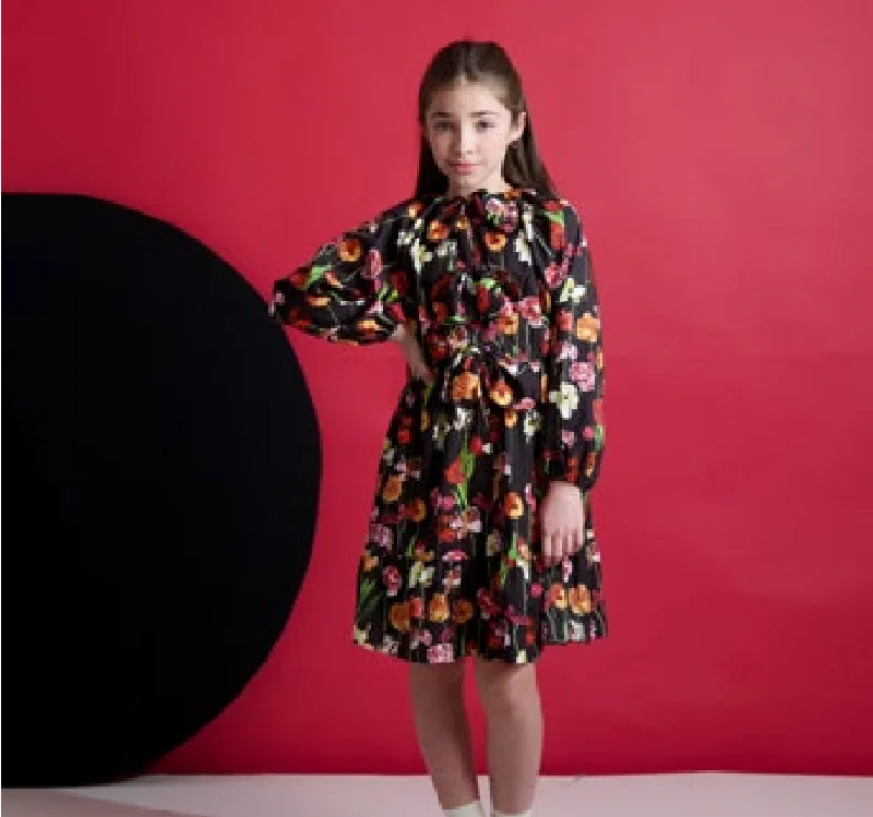 Floral Print Dress SNK4423 Square Neckline Feminine