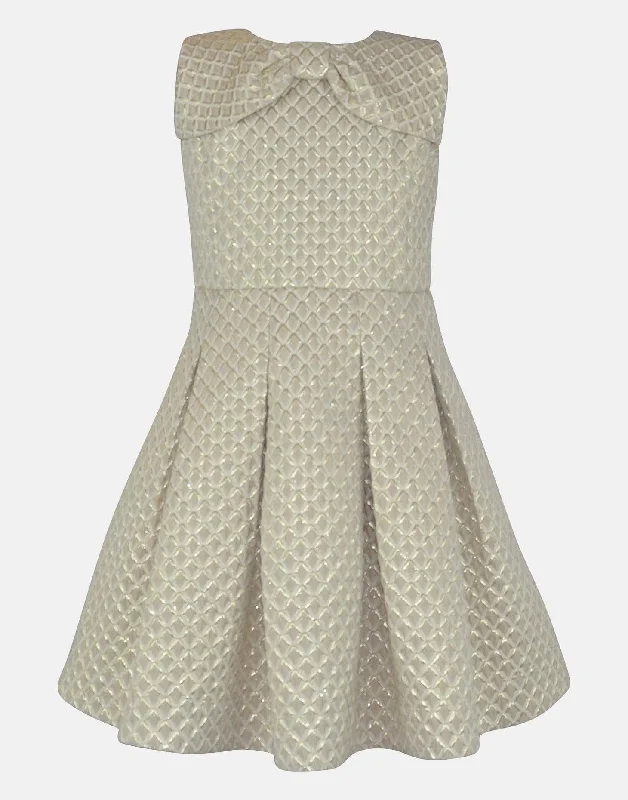 Katie : Cream & gold jacquard dress Tunics Bridal satin