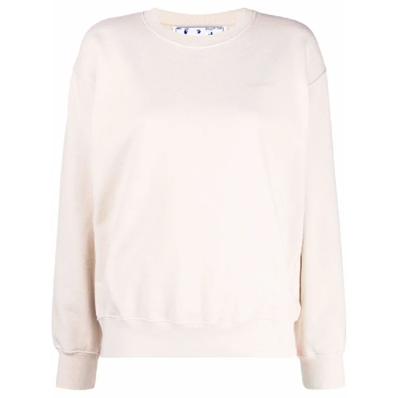 Off-White Diag Regular Crewneck Beige Sweatshirt Oversized Hoodie Comfort Casual