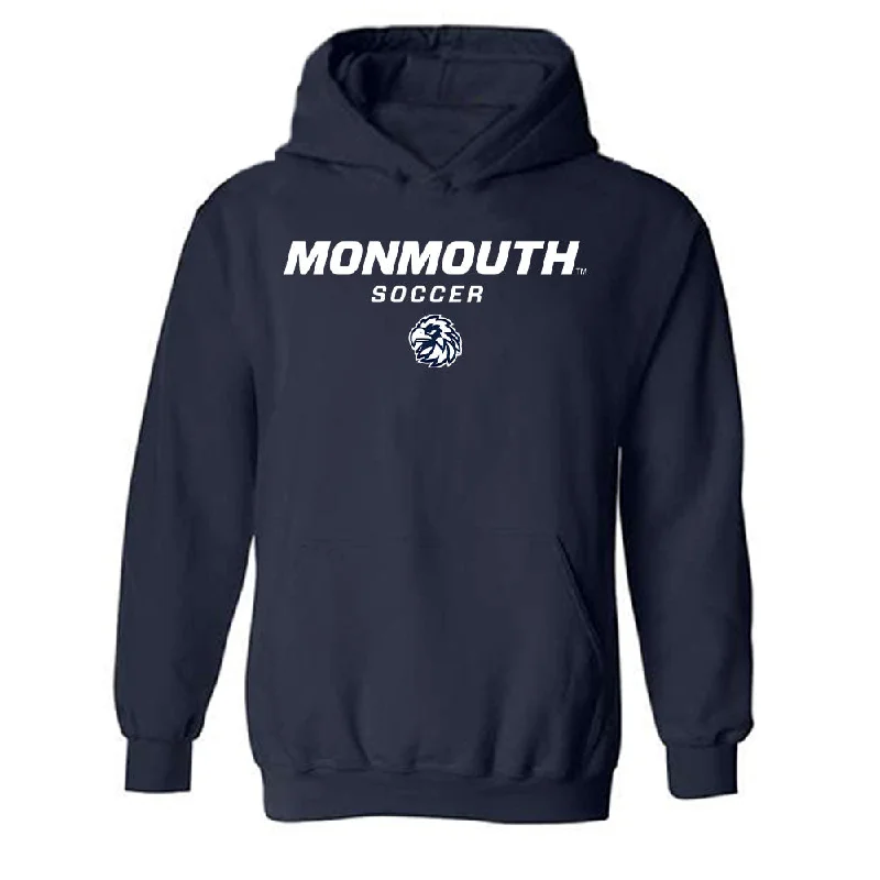 Monmouth - NCAA Women's Soccer : Grace Notarfrancesco - Classic Shersey Hooded Sweatshirt Hoodie with Monochrome Minimalist Simple Monmouth - NCAA Women's Soccer : Grace Notarfrancesco - Classic Shersey Hooded Sweatshirt Hoodie with Monochrome Minimalist Simple
