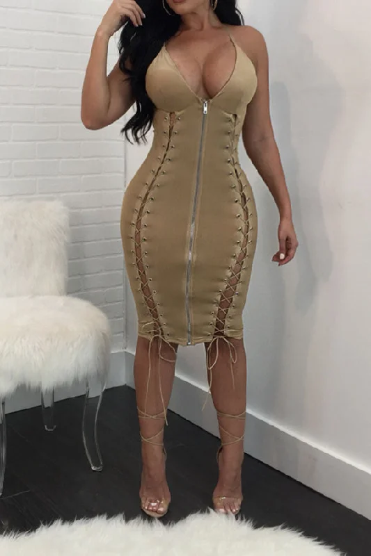 Solid Color Hot Eyelets Strappy Cutout PU Mini Dress Trendy Off-Shoulder Dress Mini