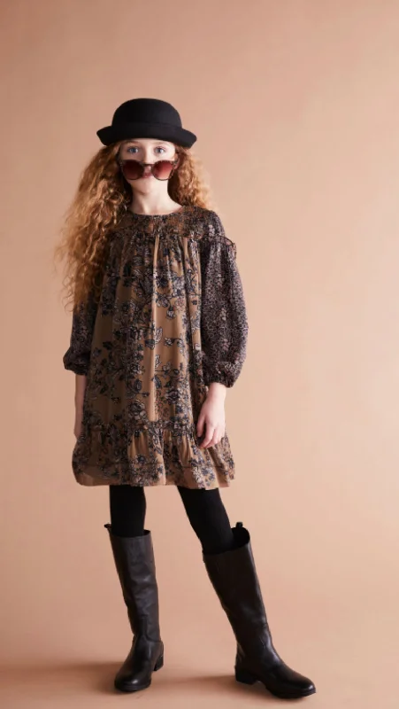 Floral Shirred Dress 1224 Tunics Chic elegant